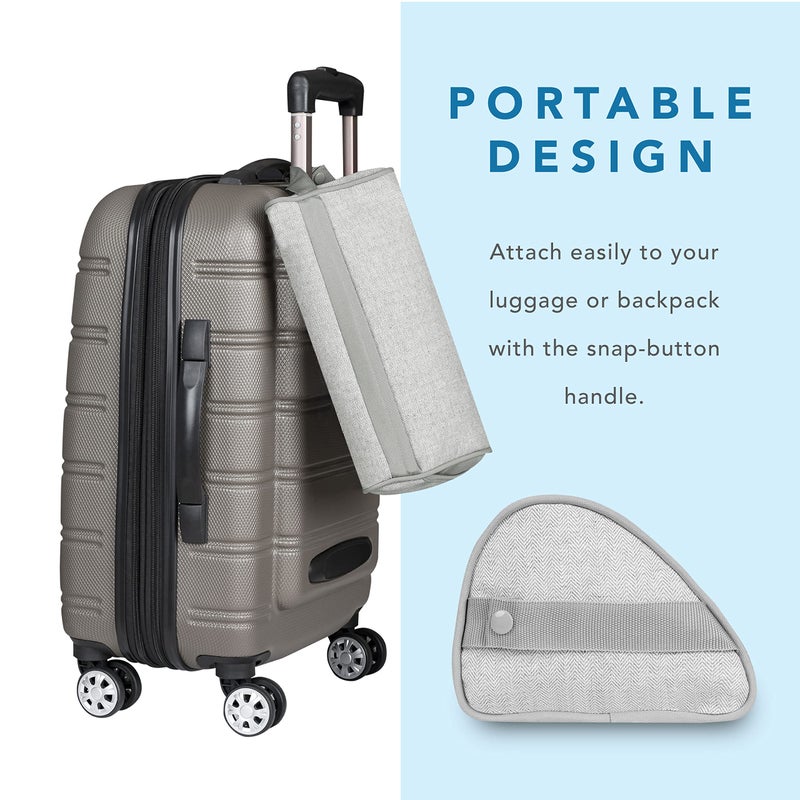 LAPGEAR Heritage Tablet Pillow Stand with Phone Pocket - Gray Herringbone - Fits Most Tablets - Style No. 35608 - Image 4